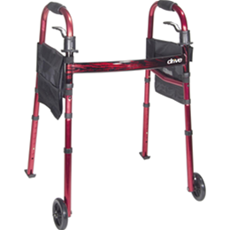 Drive :: Portable Folding Travel Walker With 5" Wheels And Fold Up Legs