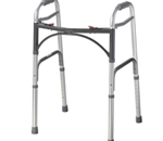 Front Wheel Walker - Easy push-button mechanisms may be operated by fingers, palm