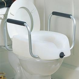Raised Toilet Seat with Arms- Clamp-On
