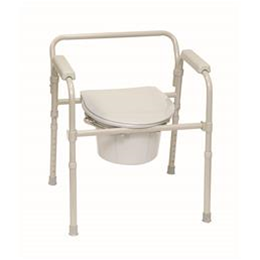 Compass Health Brands :: Folding Deluxe Commode with Elongated Seat