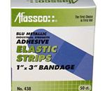 Blue Metallic, Strips, Adhesive, 1&quot; x 3&quot;, Adhesive, 50/Box - Ideal for use in the food service industry. The brilliant blue c